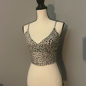Animal print cropped tank